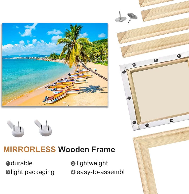 EVNEED 2 Pack DIY Canvas Stretcher Bars 16x20 Inch Canvas Frame - Easy to Assemble,Gallery Wrap Oil Frame Kits Canvas Wood Stretcher Bars for Oil Paintings, Prints, Paint by Numbers & Posters - Image 3